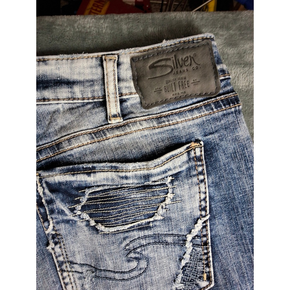 Silver Jeans Co Kenni Mid Rise Distressed Boyfriend Jeans W31 L27 L27158SCS346 - Picture 10 of 10